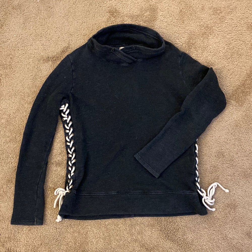 Nation LTD Gray Sweater Crisscross Sides